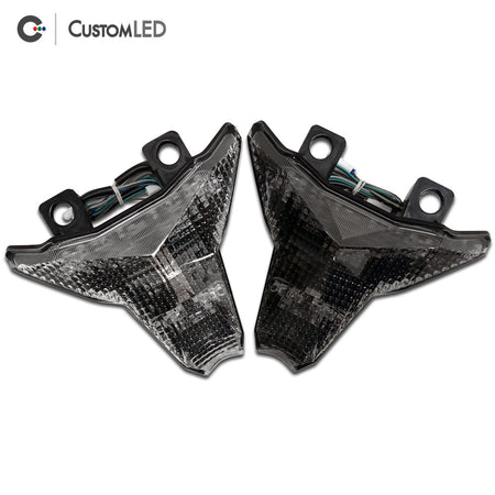Kawasaki ZX-6R Blaster-X Integrated LED Tail Light for years 2019-2023 by Custom LED - Clear VS Smoked Lens