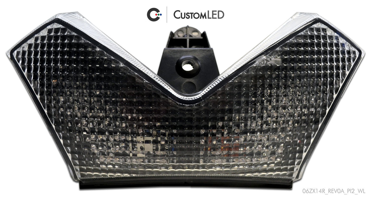 Kawasaki Ninja ZX-14R Blaster-X Integrated LED Tail Light for years 2006-2025 by Custom LED - Clear Lens
