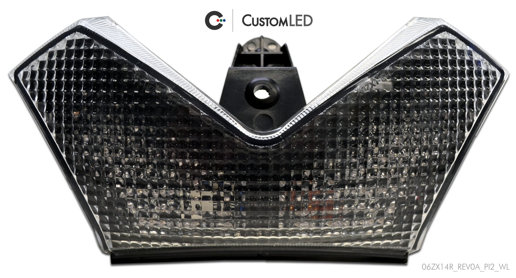 Kawasaki Ninja ZX-14R Blaster-X Integrated LED Tail Light for years 2006-2025 by Custom LED - Clear Lens