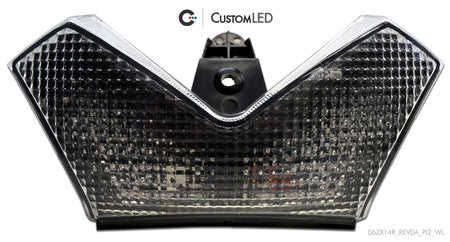 Kawasaki Ninja ZX-14R Blaster-X Integrated LED Tail Light for years 2006-2025 by Custom LED - Clear Lens