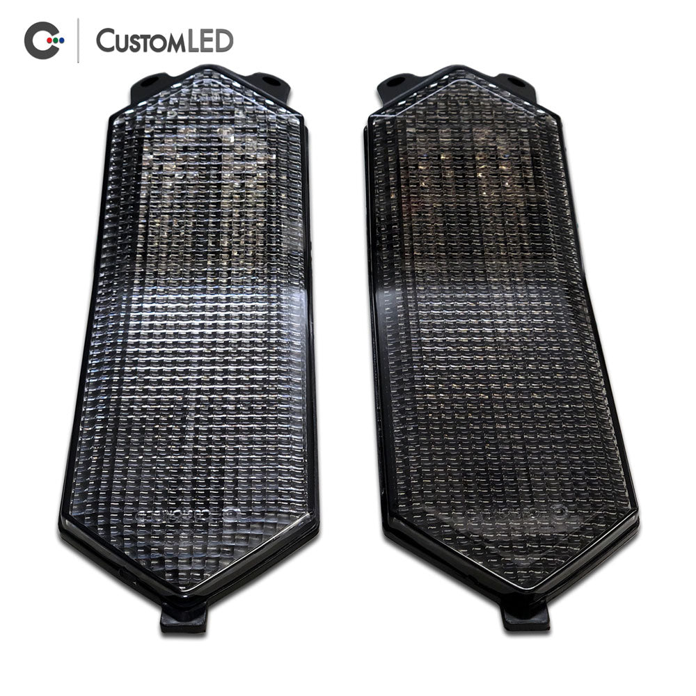 Yamaha YZF-R6 Blaster-X Integrated LED Tail Light for years 2017-2026 by Custom LED - Clear VS Smoked Lens